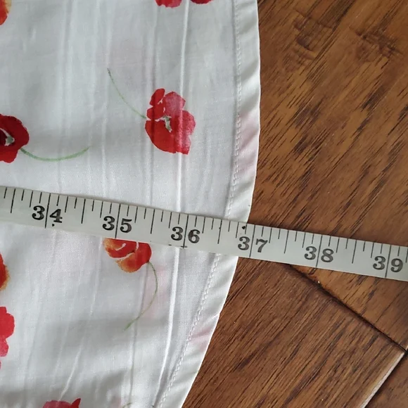 NWT GAP White and Red Poppy Short Sleeve Floral Dress Size 12 - Picture 5 of 11